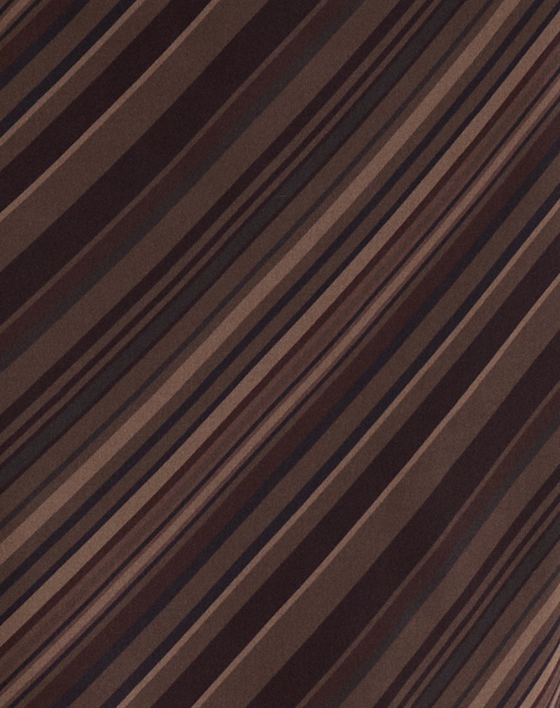 Image of Abetzi Midi Skirt in Chiffon Mix Brown Stripe