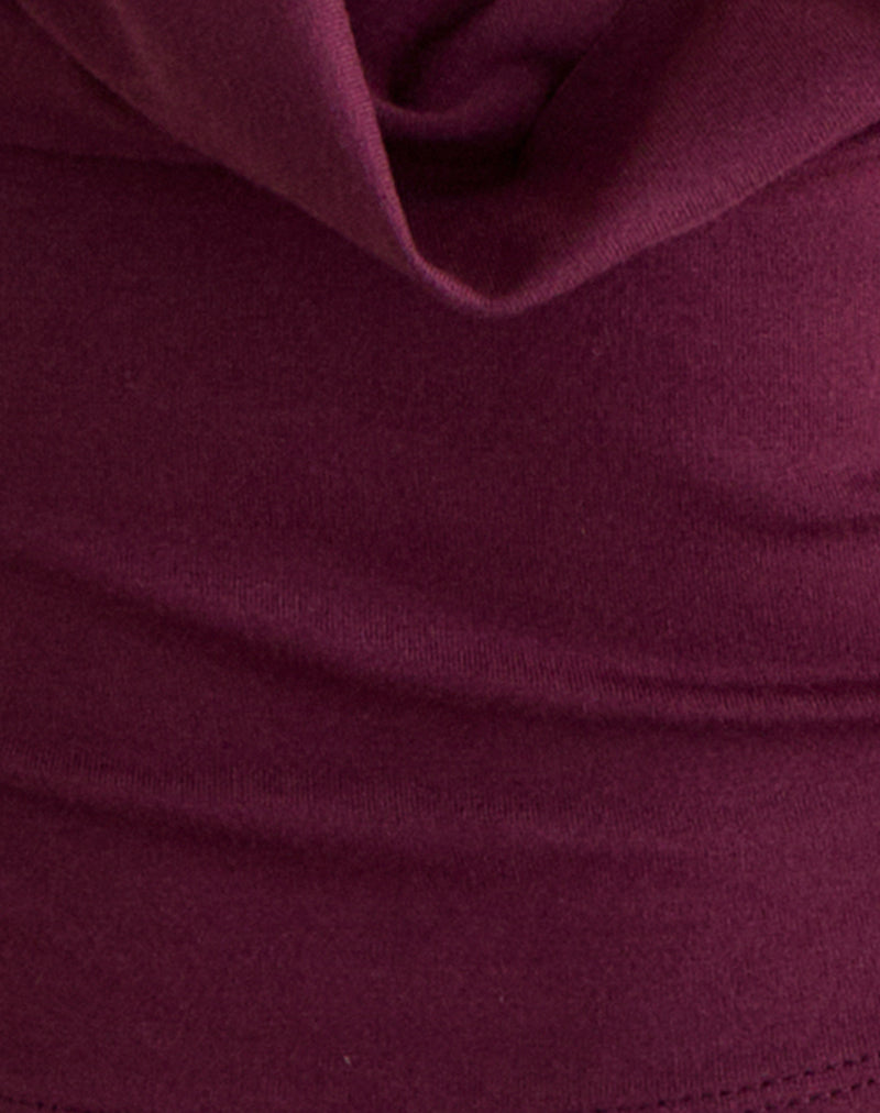 Image of Abram Scoop Cowl Top in Deep Purple