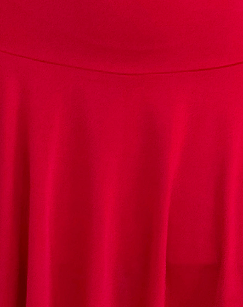 Image of Abreille Open Back Mini Dress in Slinky Red