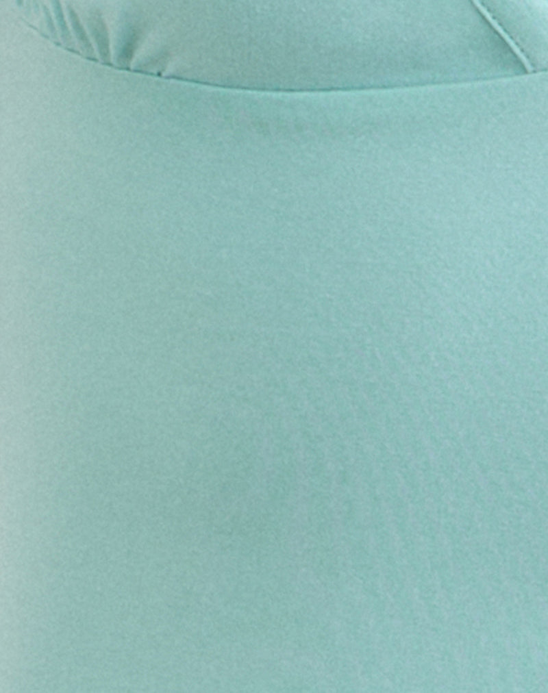 Image of Emberly Plunge Top in Rayon Jersey Aqua