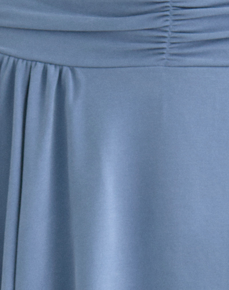 Image of Arah Mini Skirt in Cupro Dusty Blue
