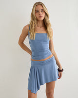Image of Arah Mini Skirt in Cupro Dusty Blue