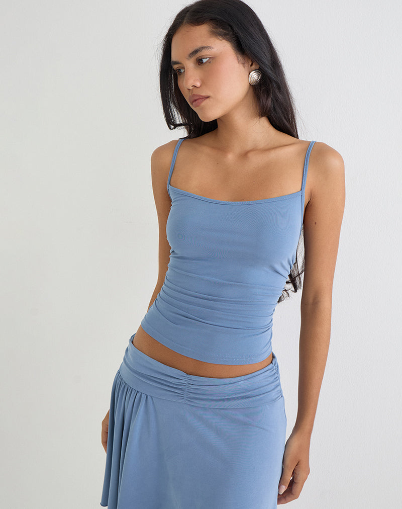 Image of Achara Top in Cupro Dusty Blue
