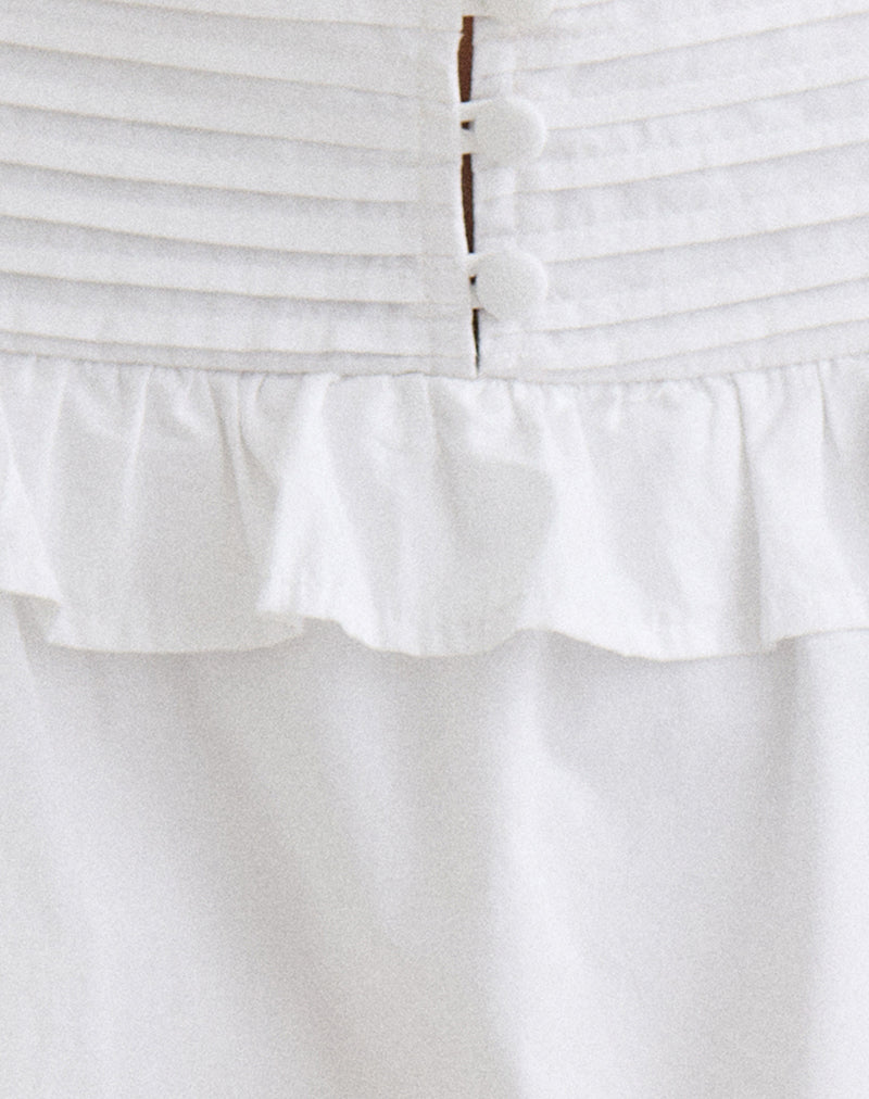 Image of Alna Skort with Ruffle in Poplin White
