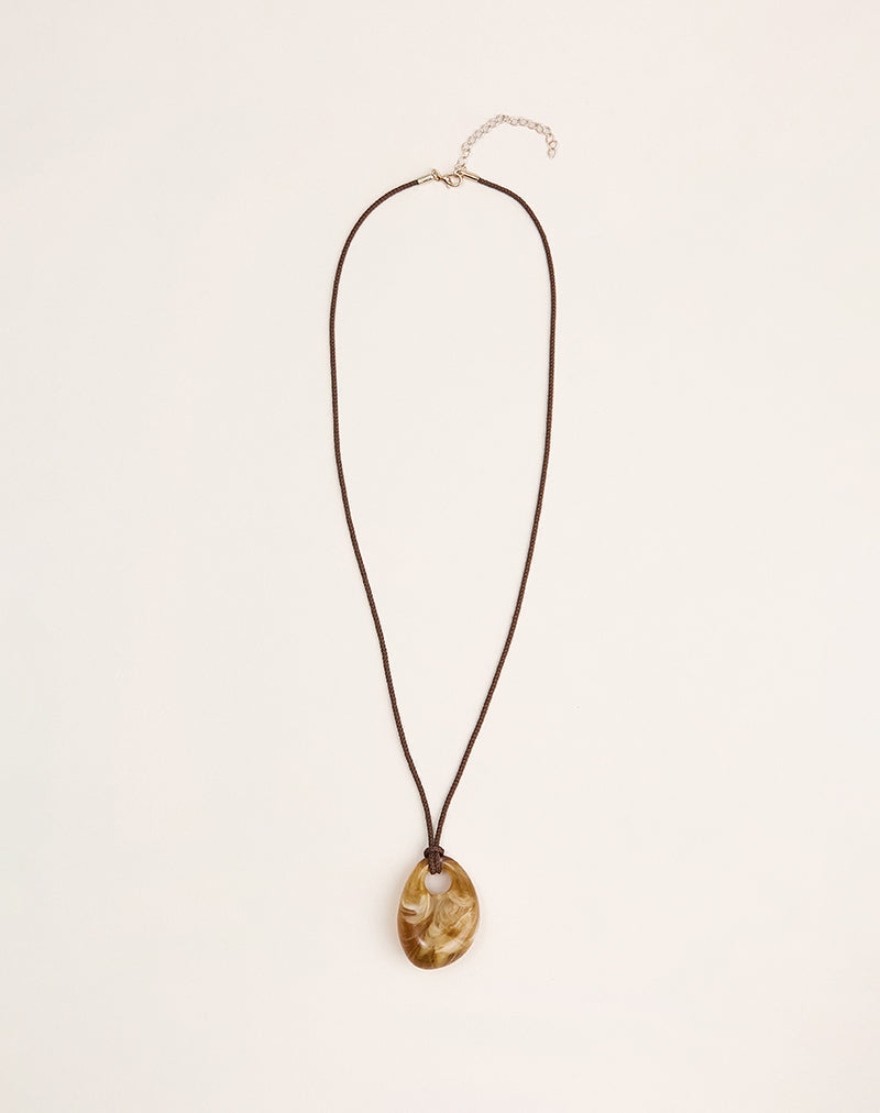 Image of Acrylic Rope Necklace with Oval Pendant