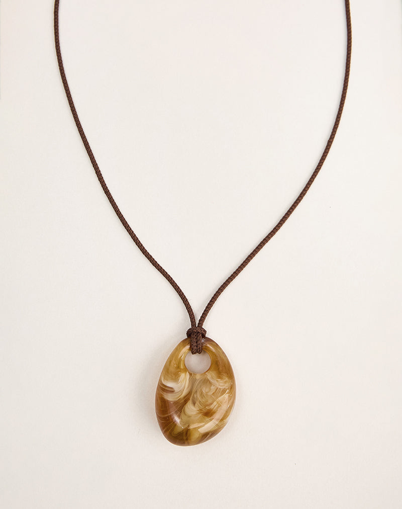 Image of Acrylic Rope Necklace with Oval Pendant