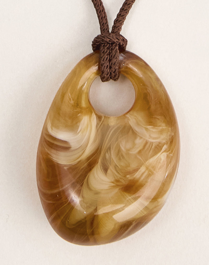 Image of Acrylic Rope Necklace with Oval Pendant