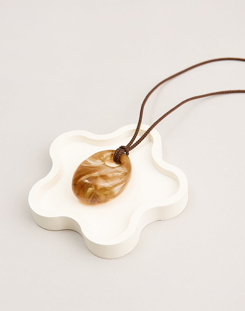 Image of Acrylic Rope Necklace with Oval Pendant
