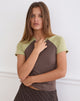 Image of Agneta Tee in Coffee Quartz and Sage Combination