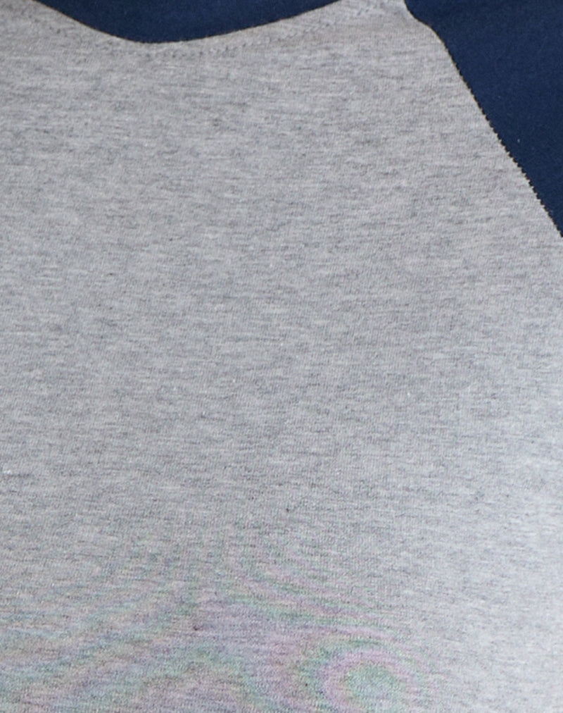 Image of Agneta Tee in Grey Marl and Navy Combination