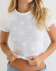 Image of Agneta Tee in Ivory with Tonal Big Polka