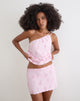 Image of Aguna Mini Skirt in Broderie Baby Pink