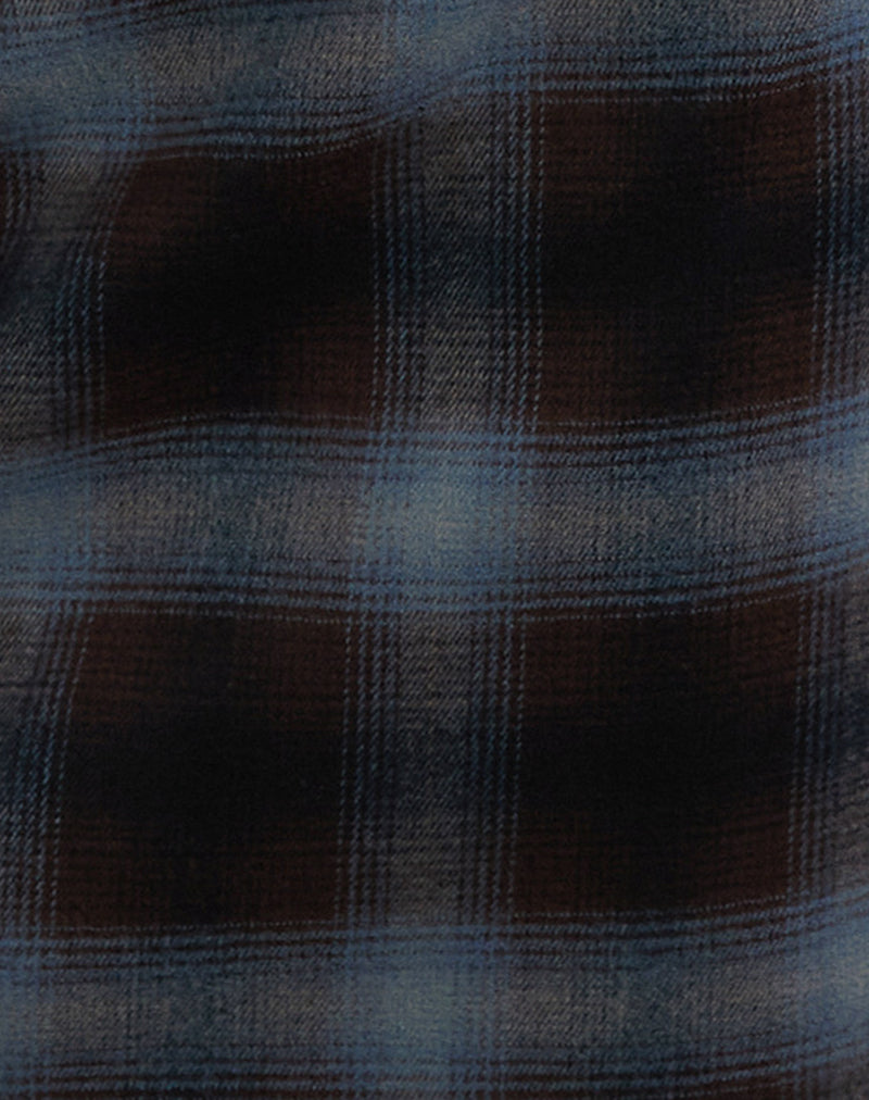 Image of Aguna Mini Skirt in Blue and Brown Check