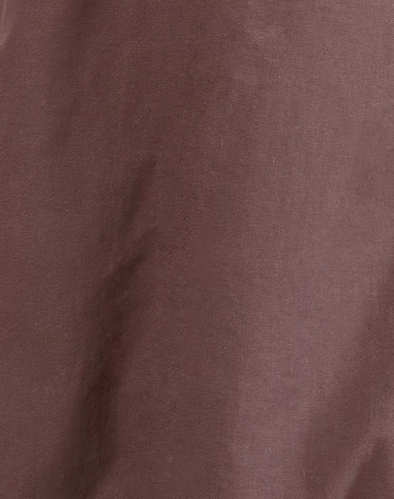 Image of Alcinder Linen Mini Dress in Deep Taupe