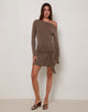 Image of Aleida Belted Mini Dress in Cupro Mink