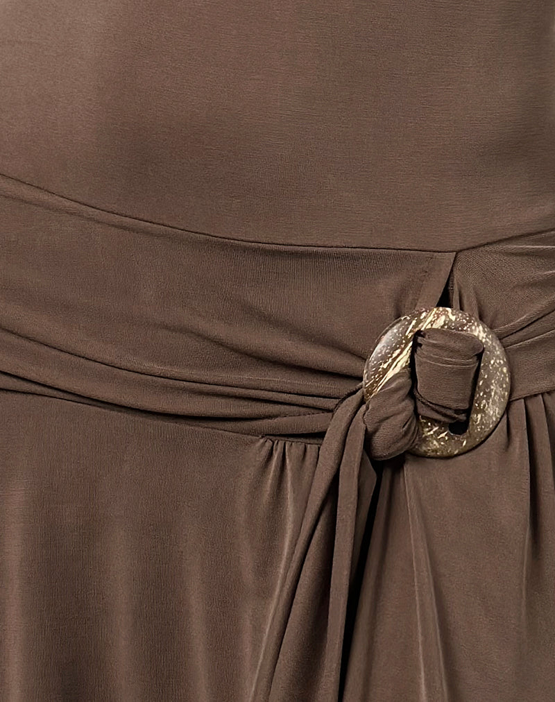 Image of Aleida Belted Mini Dress in Cupro Mink