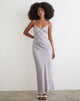Image of Alenya Maxi Dress in Chiffon Monochrome Silver Grey Polka