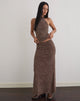 Image of Alfreda Maxi Skirt in Abstract Polka Flock Brown