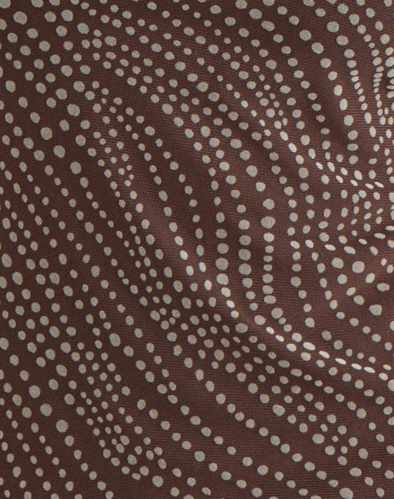 Image of Alfreda Maxi Skirt in Abstract Polka Flock Brown
