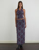 Image of Alfreda Maxi Skirt in Fine Leaf Flock Smoke Grey