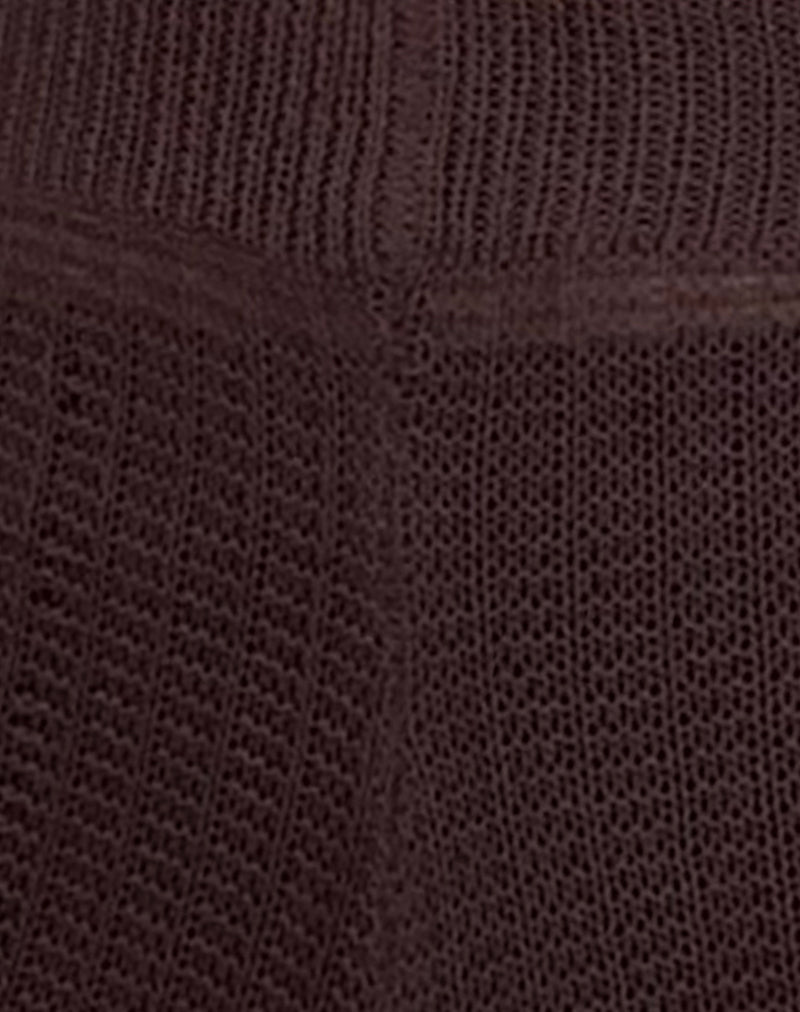 Image of Alina Micro Short in Wide Rib Knit Brown