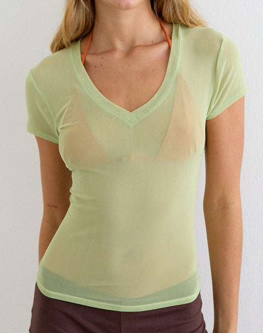 Image of Alinta Top in Mesh Pistachio
