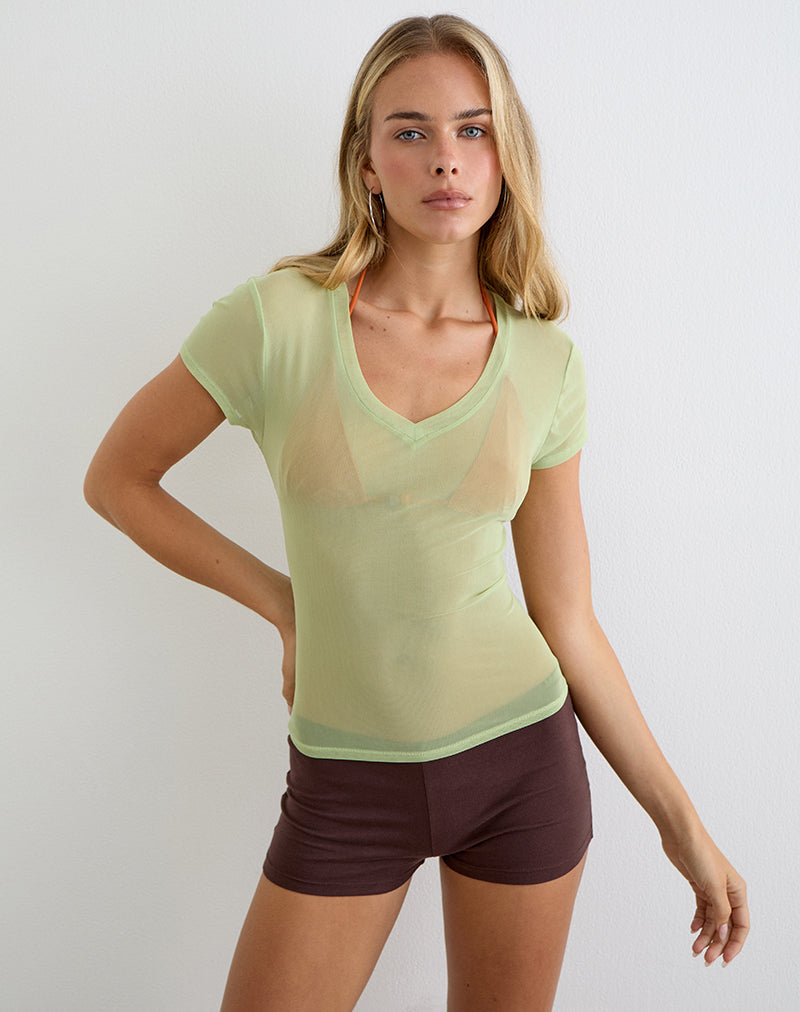 Image of Alinta Top in Mesh Pistachio