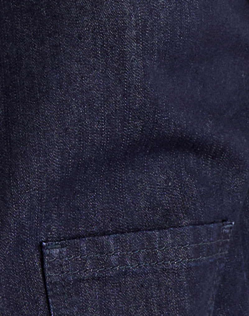 Image of Alnira Pea Coat Top in Chambray Indigo