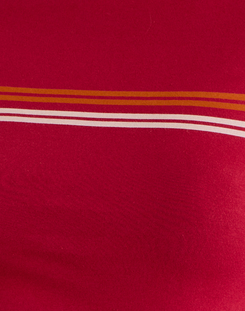 Image of Amabon Long Sleeve Top in Adrenaline Red Stripe