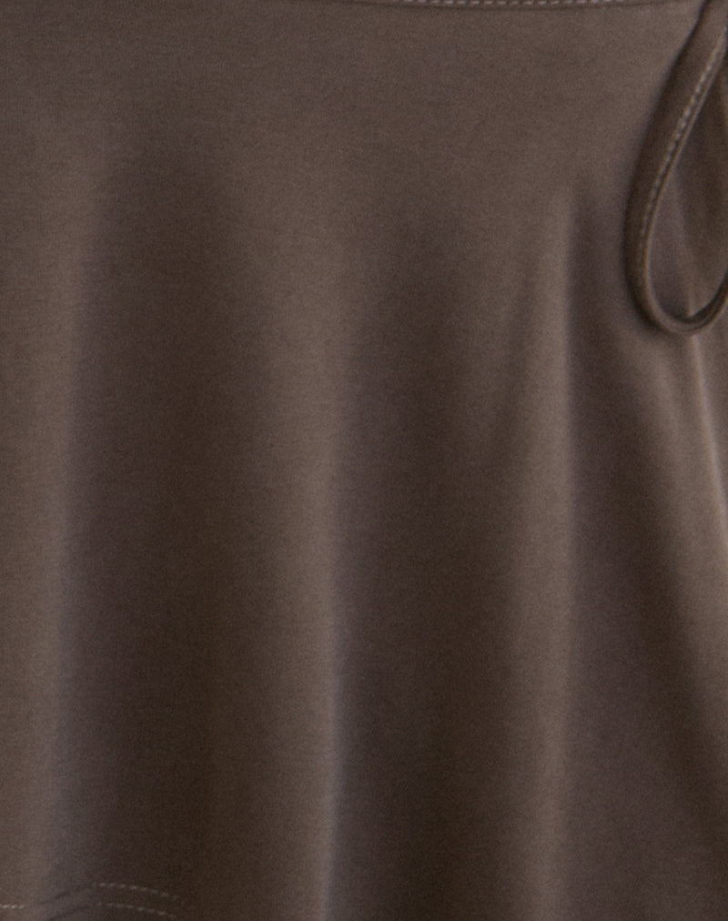 Image of Amata Trouser Skirt in Cupro Dark Brown