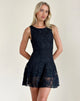 Image of Ambika Dress in Textured Lace Rose Black
