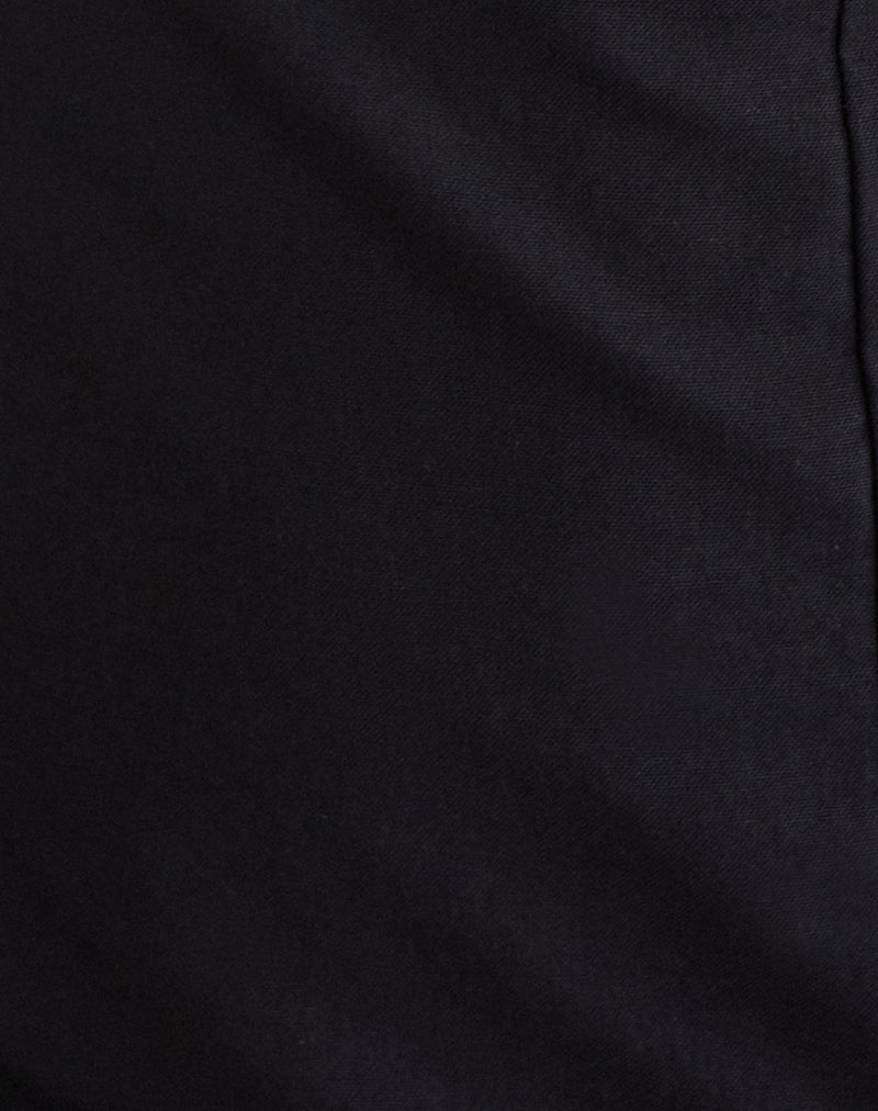 Image of Ambra Scoop Mini Dress in Linen Black