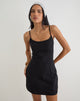 Image of Ambra Scoop Mini Dress in Linen Black