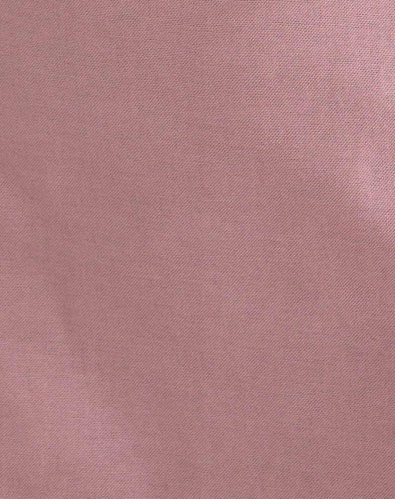 Image of Ambra Scoop Mini Dress in Linen Dusty Rose