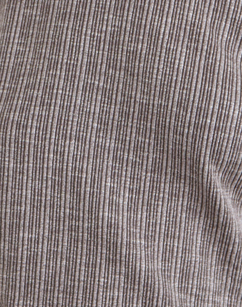 Image of Amelita Mini Dress in Rib Knit Brown Grey