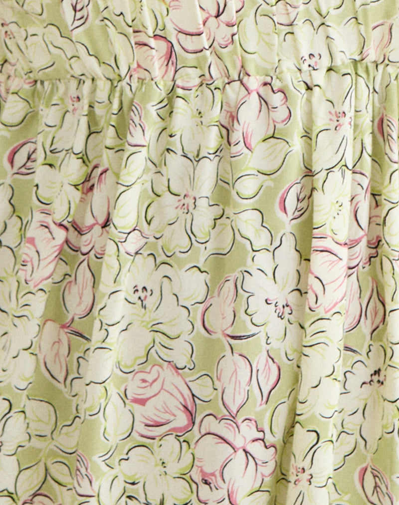 Image of Amibeth Mini Dress in Blooming Lily Green