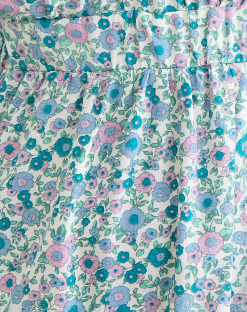 Image of Amibeth Mini Dress in Flower Power Blue