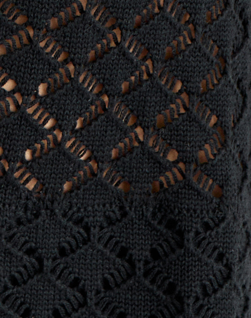 Image of Amila Mini Dress in Sheer Knit Black