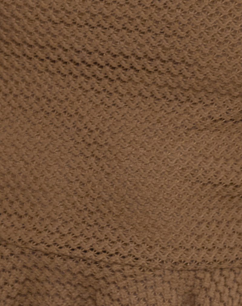 Image of Analu Cami Top in Brown with Beaded Straps