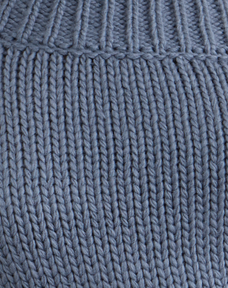 Image of Anasera Off Shoulder Jumper in Slate Blue