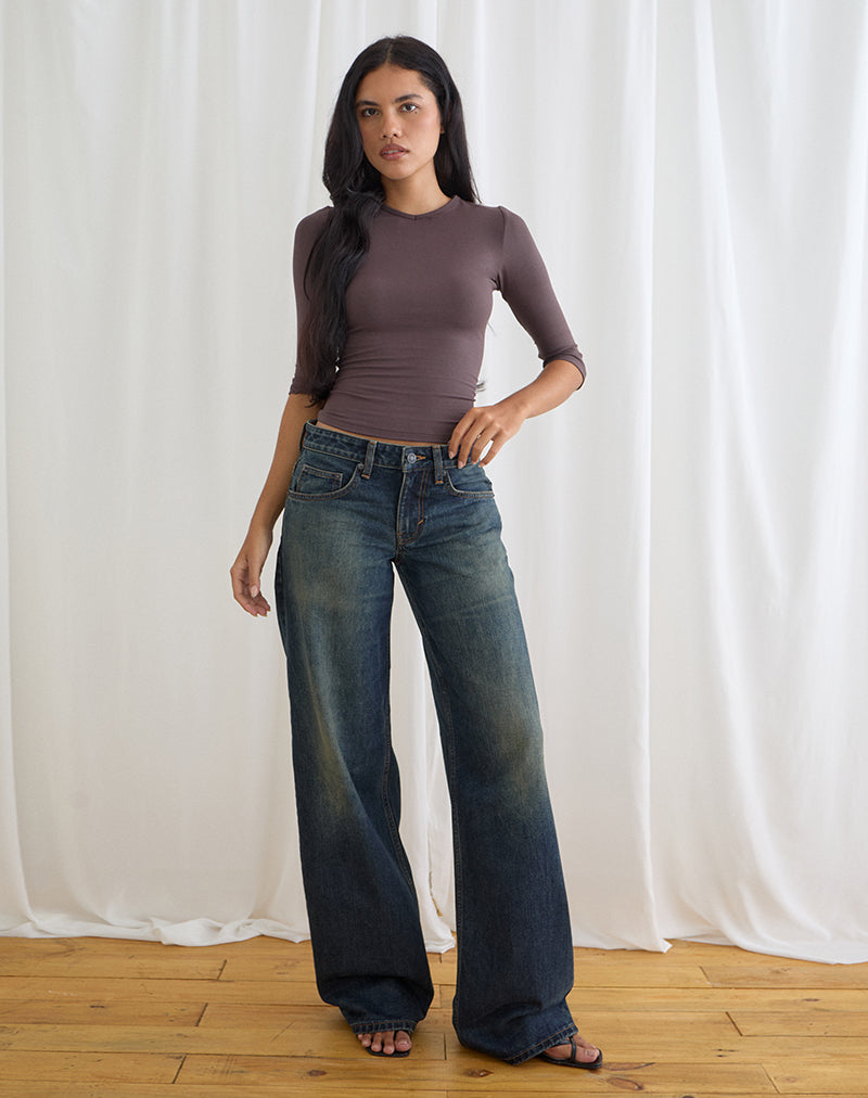 Image of Low Rise Roomy Jeans in Aged Mid Blue