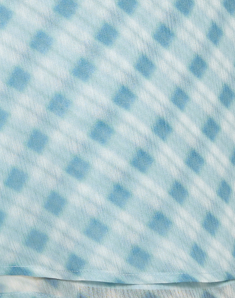 Image of Anora Mini Skirt in Blurred Check Blue