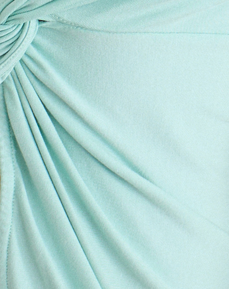 Image of Arlys Twist Detail Top in Rayon Jersey Aqua