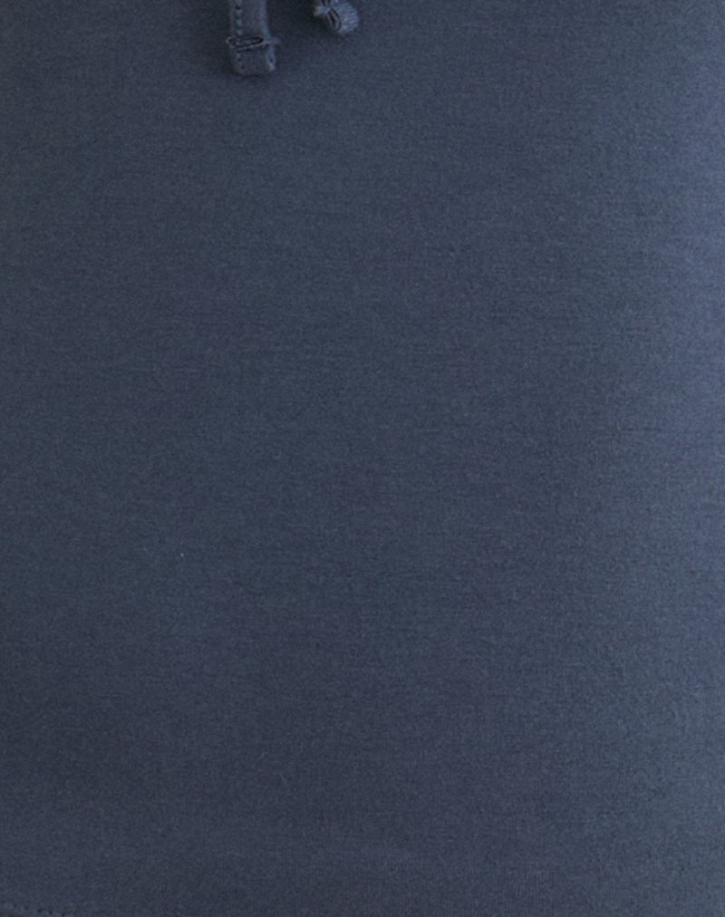 Image of Armel Long Sleeve Keyhole Top in Rayon Jersey Ocean Storm