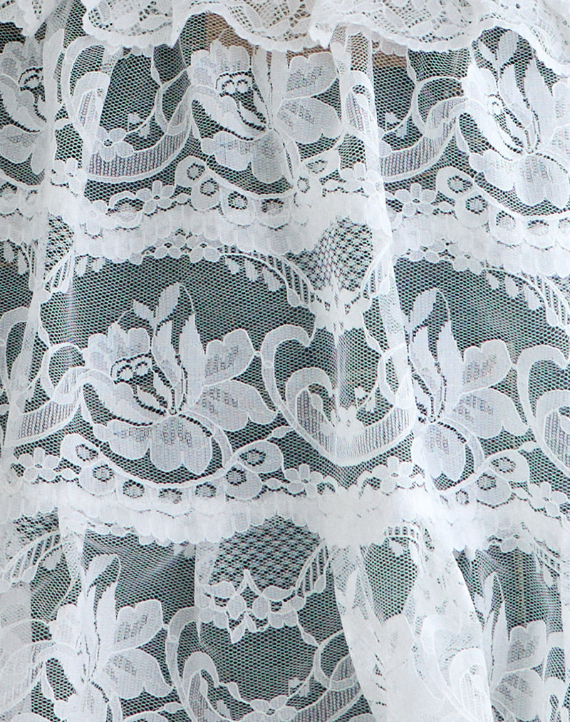 Image of Asa Wrap Belt Skirt in Lace White