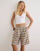 Image of Ashara Short in Tailoring Check Brown