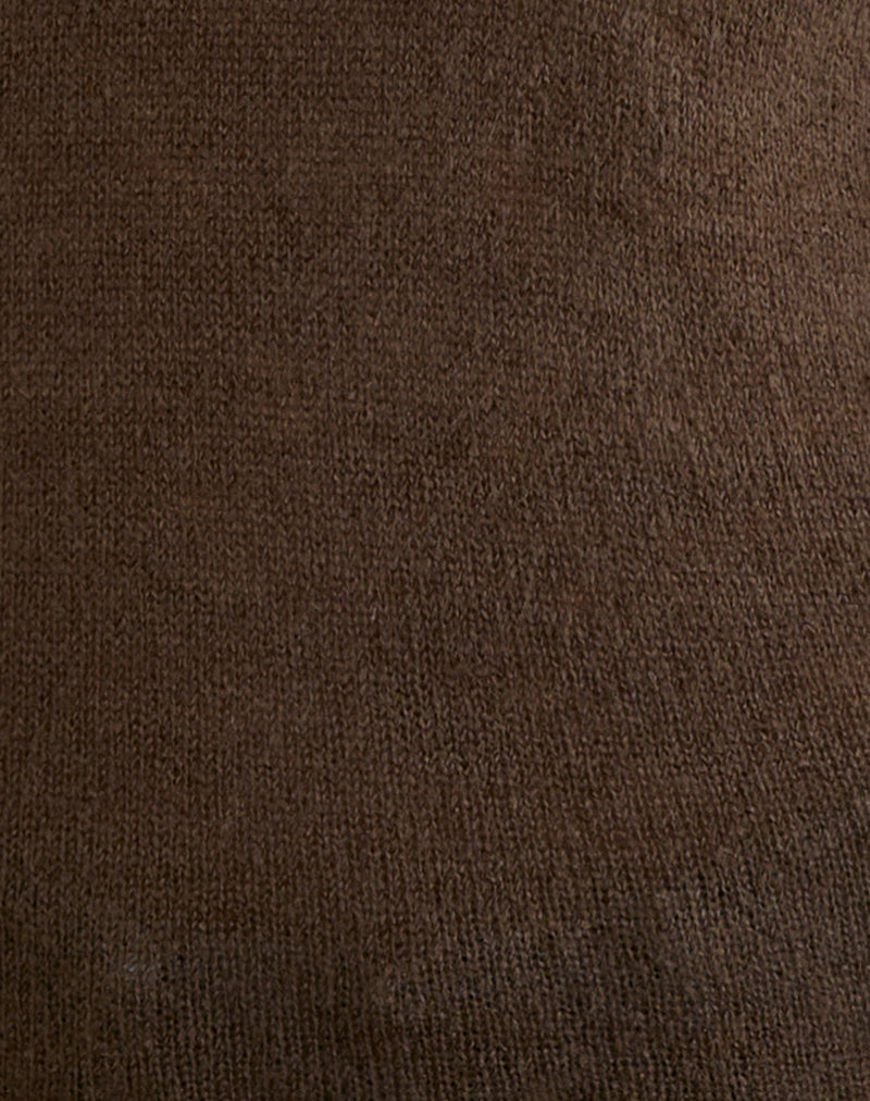 Image of Ashla Top in Sheer Knit Dark Chocolate
