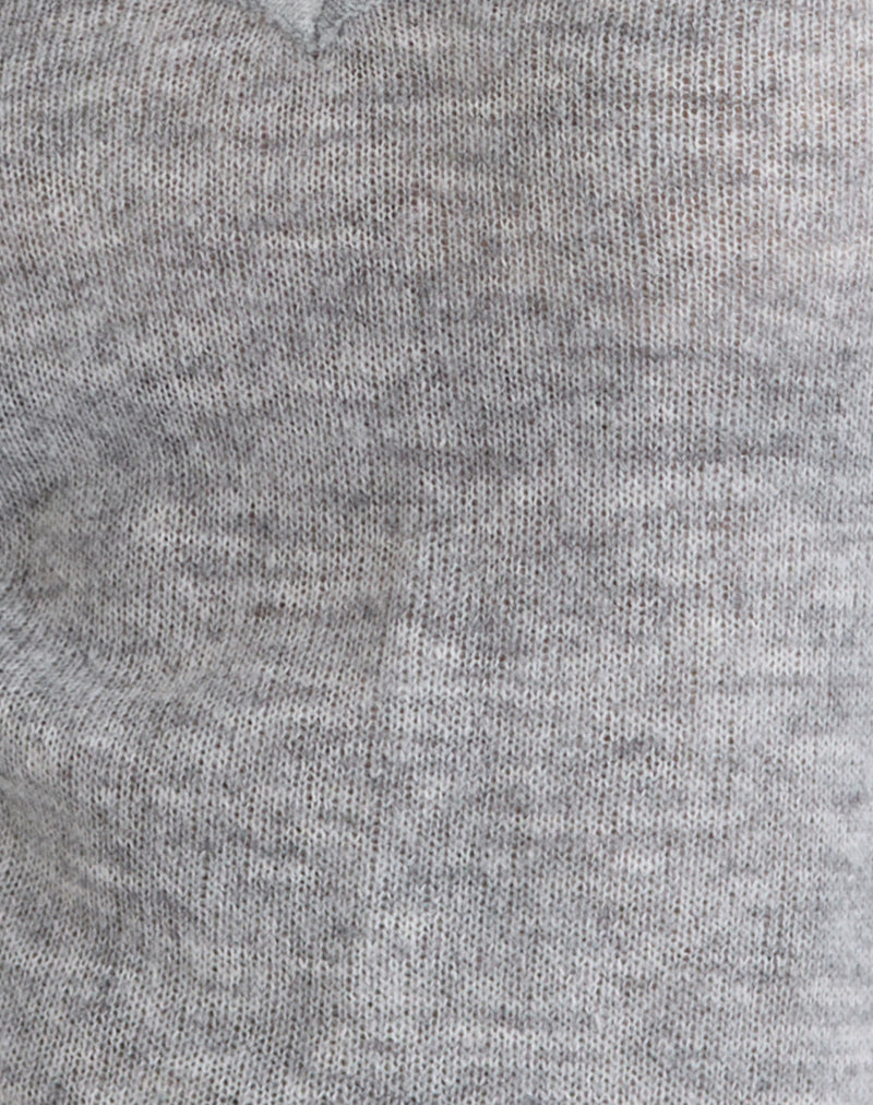 Image of Ashla Long Sleeve Top in Sheer Knit Grey