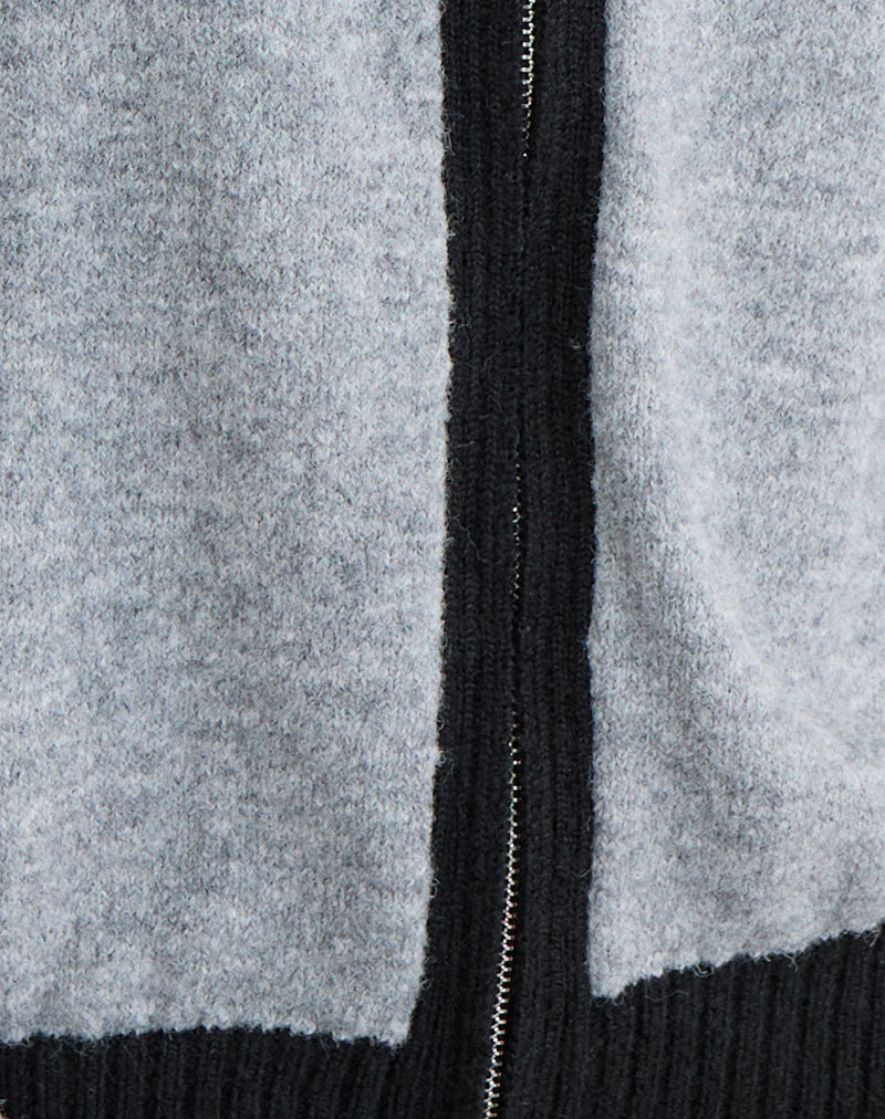 Image of Asrar Jumper in Knit Grey and Black