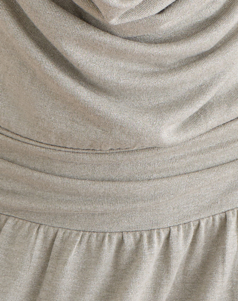 Image of Astara Mini Dress in Shimmer Knit Light Grey